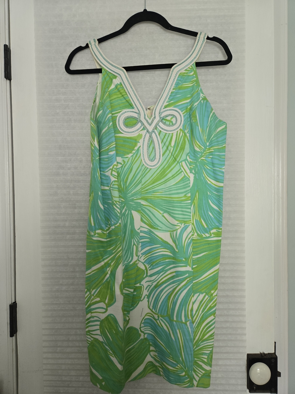 Lilly Pulitzer Green & Aqua Tropical Leaf Midi Dress